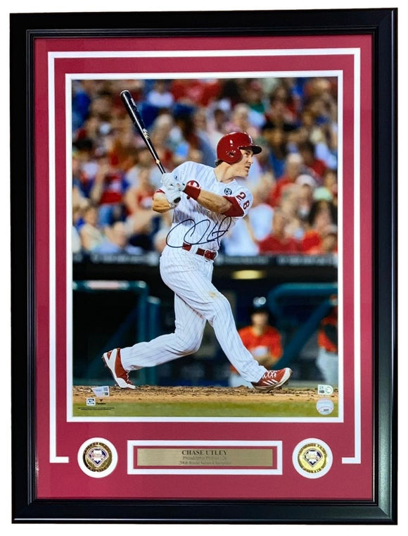 Chase Utley Signed Framed 16x20 Philadelphia Phillies Photo Fanatics