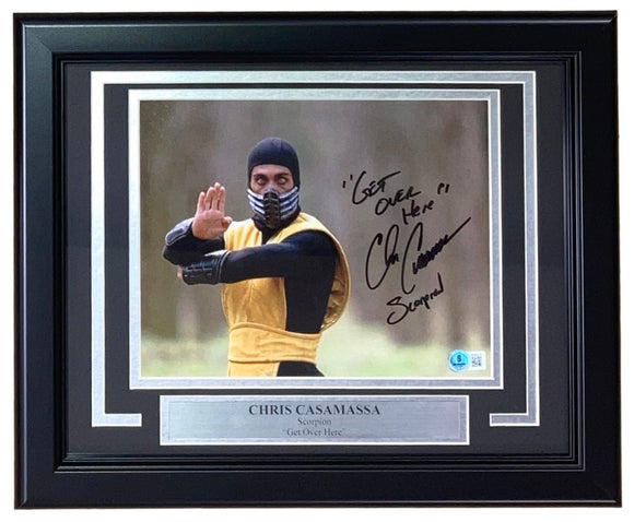Chris Casamassa Signed Frame 8x10 Mortal Kombat Photo Scorpion Get Over Here BAS
