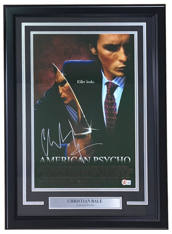 Christian Bale Signed Framed 11x17 American Psycho Photo BAS