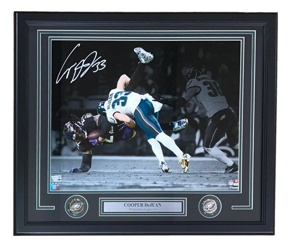 Cooper DeJean Signed Framed 16x20 Eagles Hit vs D Henry Photo Fanatics