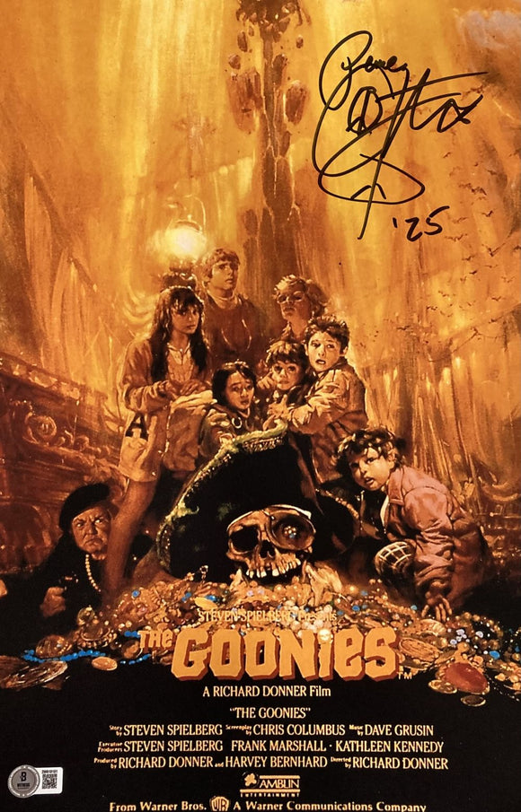 Corey Feldman Signed 11x17 The Goonies Photo Peace Inscribed BAS