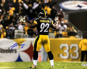 James Harrison Signed 16x20 Pittsburgh Steelers Photo BAS ITP