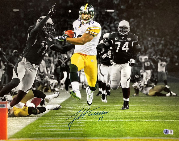 James Harrison Signed 16x20 Pittsburgh Steelers Super Bowl XLIII Photo BAS ITP