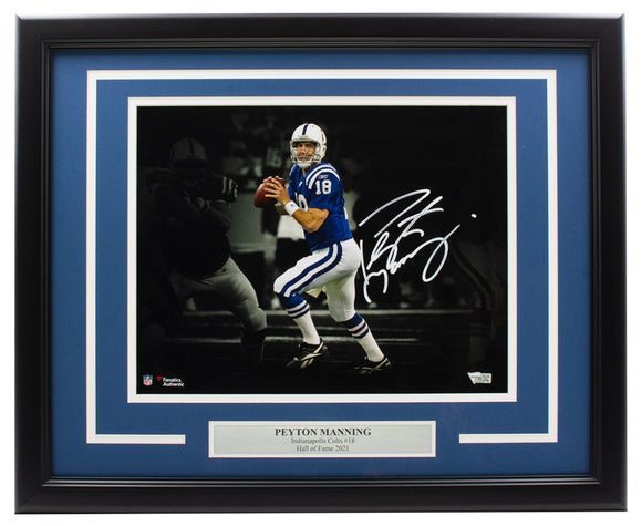 Peyton Manning Signed Framed Indianapolis Colts 11x14 Spotlight Photo Fanatics - Sports Integrity