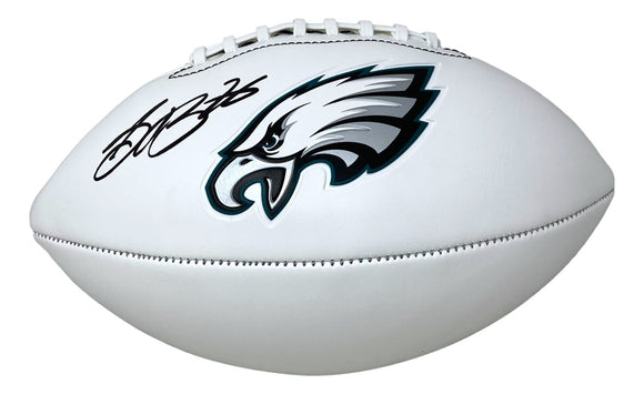 Saquon Barkley SB 59 LIX Champion Signed Philadelphia Eagles Logo Football PSA/DNA