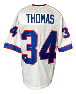 Thurman Thomas Buffalo Signed White Football Jersey 1991 MVP BAS