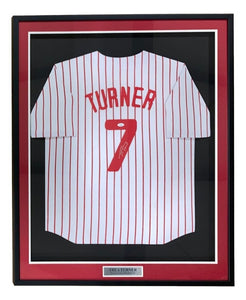 Trea Turner Philadelphia Signed Framed White Pinstripe Baseball Jersey JSA - Sports Integrity